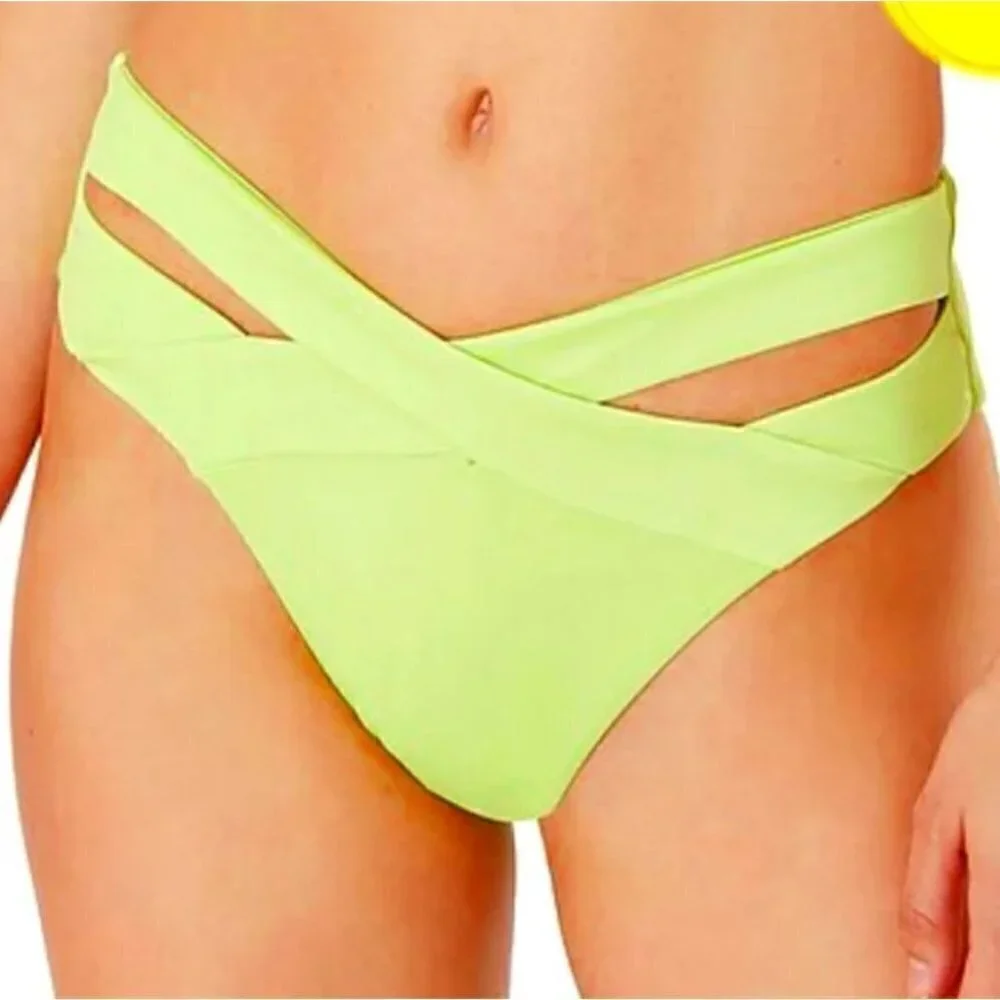 NEW Onia Orange Cross‎ Strap Isla Bikini Bottoms L $95